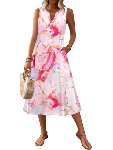 Zeagoo Women’s Sleeveless Button-Down Midi Sundress: $19.98