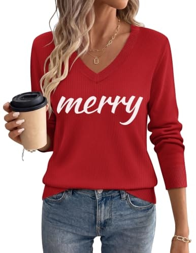Zeagoo Women's V-Neck Long-Sleeve Sweater: $27.54