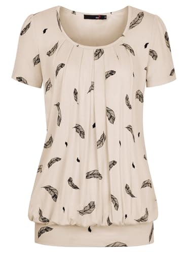 Djt Women's Short Sleeve Pleated Casual Blouse: $14.99