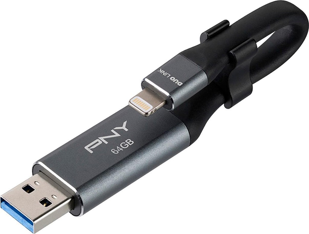 PNY Duo Link 64GB USB 3.0 OTG Flash Drive: $49.99 PNY Duo Link 64GB USB 3.0 OTG Flash Drive: $49.99
