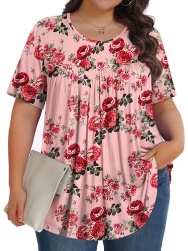 Tencede Women's Plus Size Lace Pleated Tunic Blouse: $16.99 Tencede Women's Plus Size Lace Pleated Tunic Blouse: $16.99