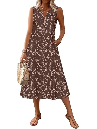 Zeagoo Plus Size Sleeveless V-Neck Flare Midi Sundress: $22.59 Zeagoo Plus Size Sleeveless V-Neck Flare Midi Sundress: $22.59