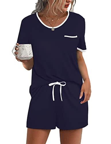Ekouaer Women's Short Sleeve Pajama Lounge Set: $13.80 Ekouaer Women's Short Sleeve Pajama Lounge Set: $13.80