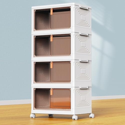 YFXCVSL 4-Tier 23-Quart Stackable Storage Bins with Lids: $30.35