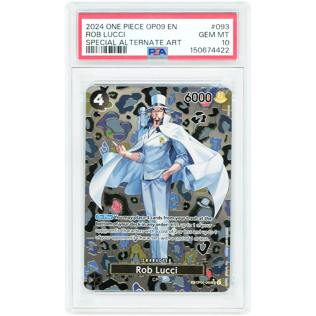 Rob Lucci One Piece Emperors in the New World Alternate Art #OP05-093 PSA 10 Card: $299.99 Rob Lucci One Piece Emperors in the New World Alternate Art #OP05-093 PSA 10 Card: $299.99