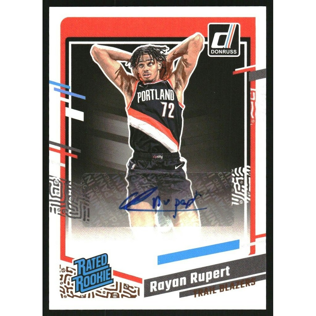 2023-24 Donruss Rayan Rupert Rated Rookies Signature Card: $10.80 2023-24 Donruss Rayan Rupert Rated Rookies Signature Card: $10.80