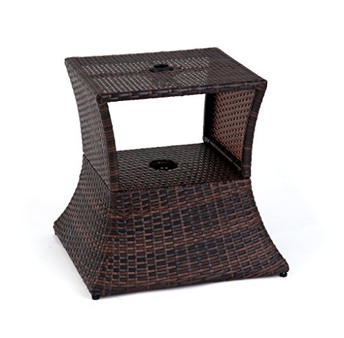 Trademark Innovations 17-Inch Square Rattan Umbrella Stand and Side Table: $60.86 Trademark Innovations 17-Inch Square Rattan Umbrella Stand and Side Table: $60.86