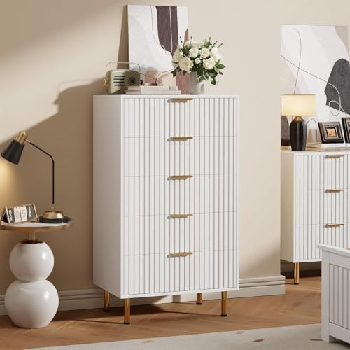 GarveeHome 48-Inch 5-Drawer Fluted Dresser: $144.99 GarveeHome 48-Inch 5-Drawer Fluted Dresser: $144.99