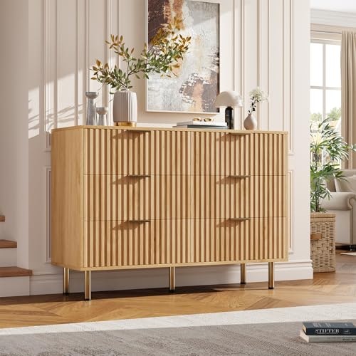 GarveeHome 47.2-Inch Fluted 6-Drawer Dresser: $159.99 GarveeHome 47.2-Inch Fluted 6-Drawer Dresser: $159.99