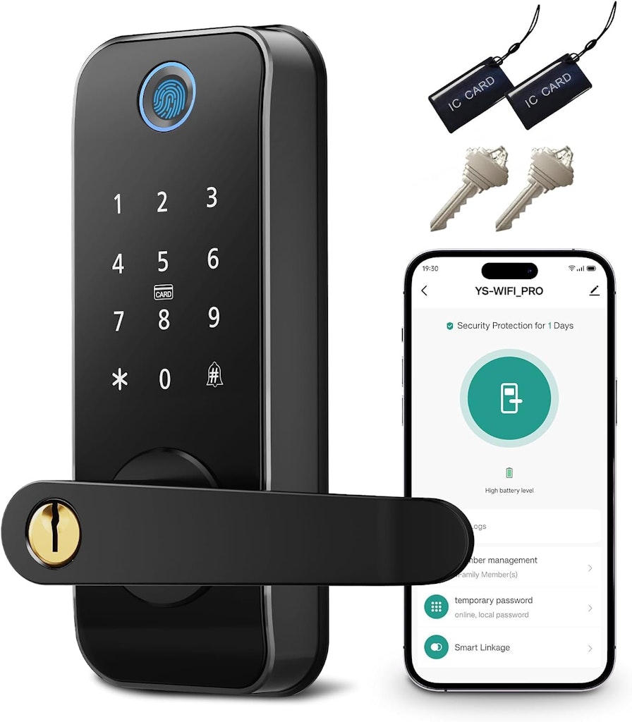Smart Fingerprint Keyless Entry Door Lock w/ Handle: $59