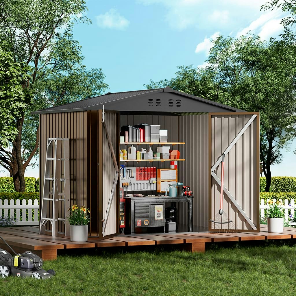 Conhoma 8x6-Foot Metal Outdoor Storage Shed: $184