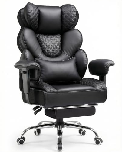 Comhoma Big and Tall Executive Gaming Chair with Footrest: $179.92