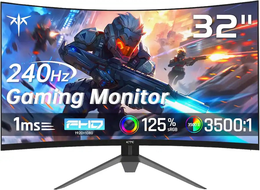 KTC 32" 1080p HDR LED G-Sync Curved Monitor: $189.99