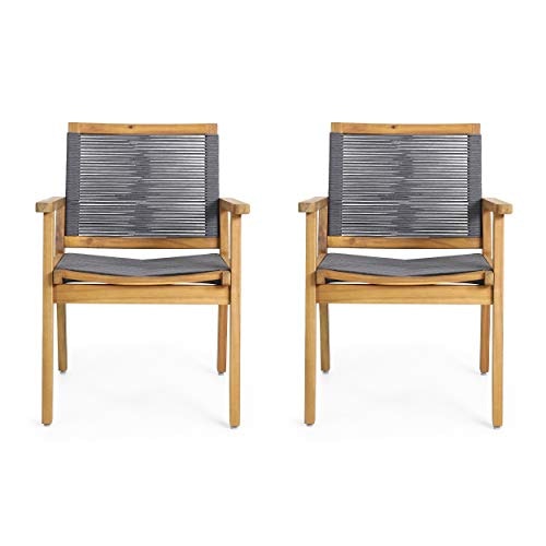 Christopher Knight Home Tracy Acacia Wood Outdoor Dining Chair 2-Pack: $158.59
