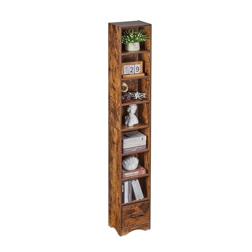 Vecelo 6-Shelf Tall Narrow Storage Bookcase: $59.99 Vecelo 6-Shelf Tall Narrow Storage Bookcase: $59.99