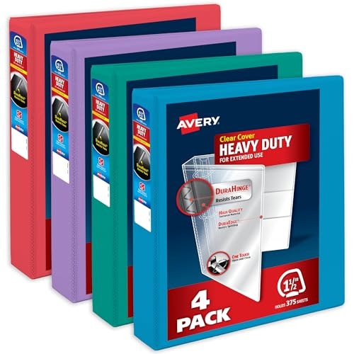 Avery Heavy-Duty View 1.5\" 3-Ring Binder 4-Pack: $26.91