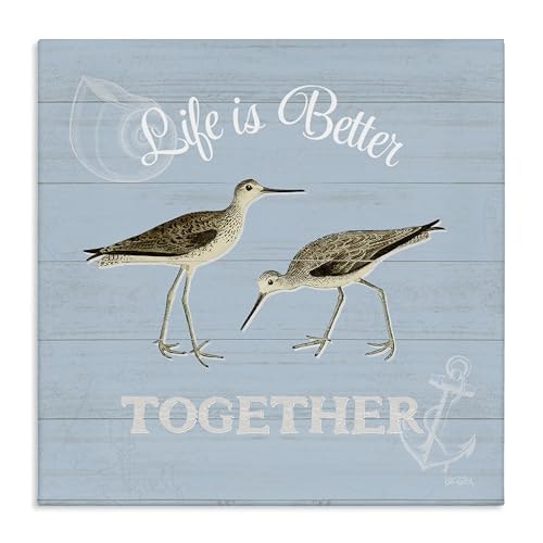 Coastal Sandpiper Nautical 30x30-Inch Canvas Wall Art: $44.26