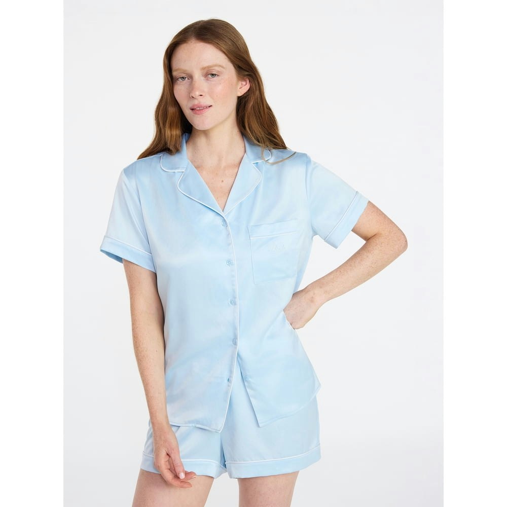 Joyspun Women’s Satin Short Sleeve Pajama Set: $9.10 Joyspun Women’s Satin Short Sleeve Pajama Set: $9.10