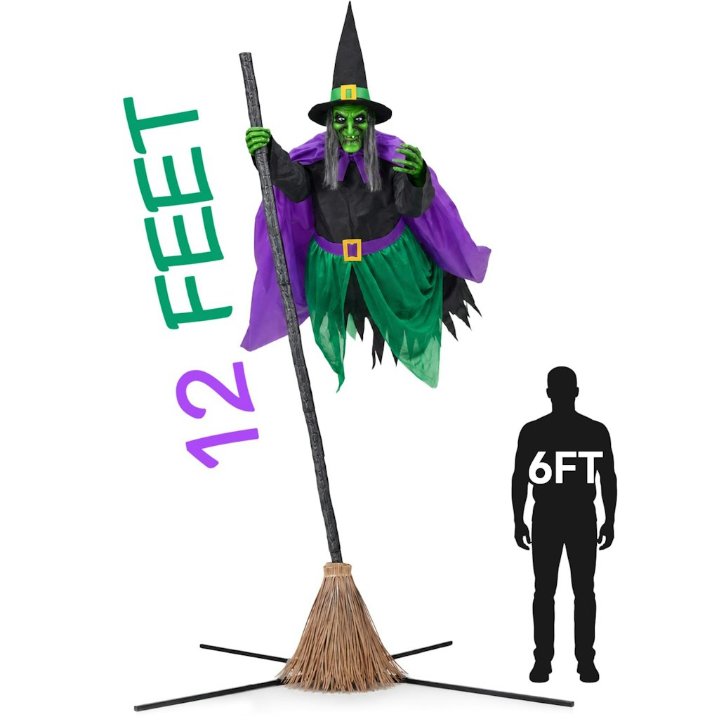 12-Foot Animated Hovering Witch Halloween Decoration: $117