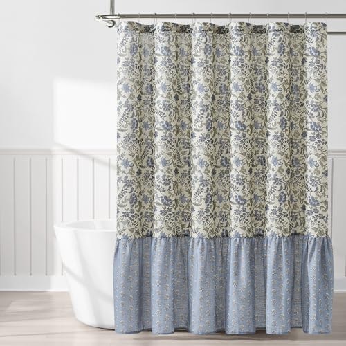 Lush Decor Lillian Block Print Linen Textured Shower Curtain: $26.47 Lush Decor Lillian Block Print Linen Textured Shower Curtain: $26.47