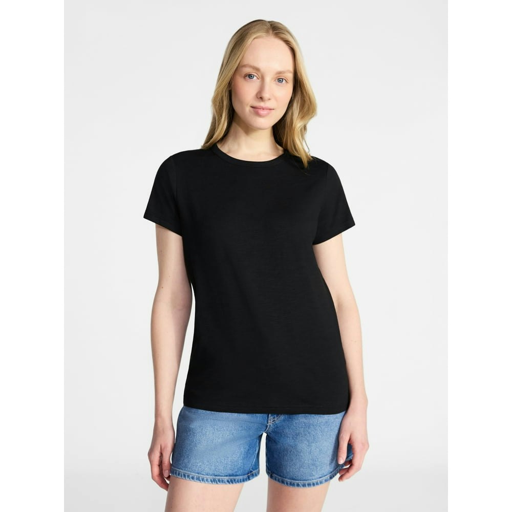 Time and Tru Women's Slub Crewneck Short Sleeve Tee: $3.42 Time and Tru Women's Slub Crewneck Short Sleeve Tee: $3.42