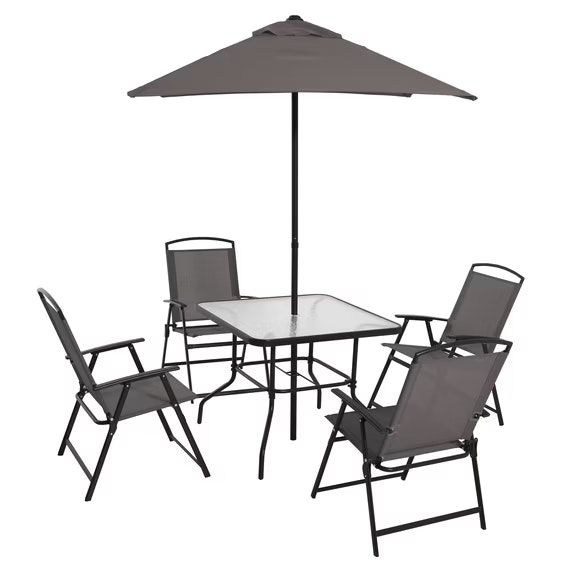Mainstays Albany Lane 6-Piece Patio Dining Set w/ Umbrella: $97