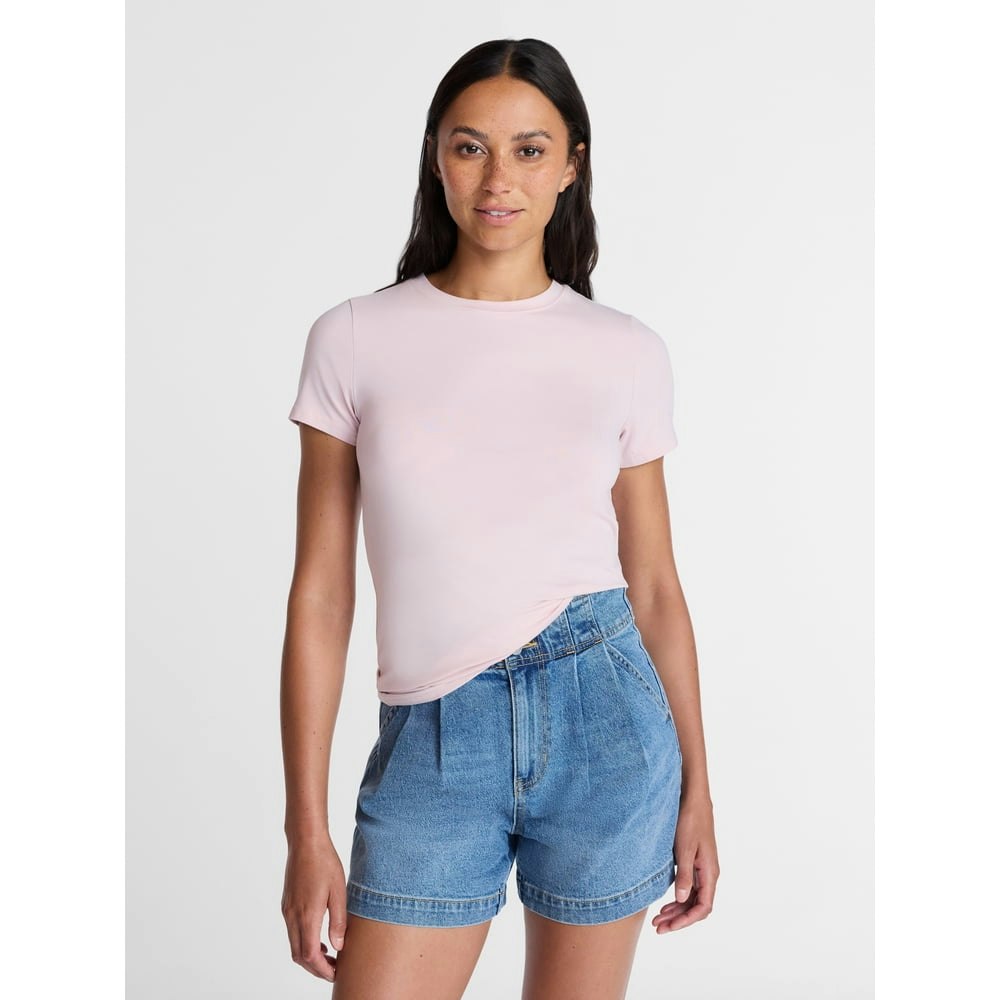 Time and Tru Women's Slim Fit Crewneck T-Shirt: $3.32 Time and Tru Women's Slim Fit Crewneck T-Shirt: $3.32