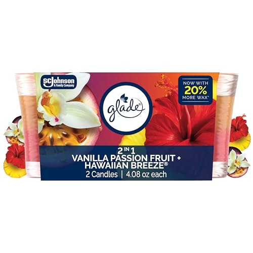 Glade 2-in-1 Hawaiian Breeze & Vanilla Passion Fruit Scented Candle 2-Pack: $5.99 Glade 2-in-1 Hawaiian Breeze & Vanilla Passion Fruit Scented Candle 2-Pack: $5.99