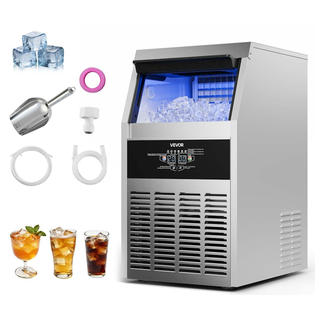 Vevor Commercial 130-lb. Freestanding/Under Counter Ice Maker: $240 Vevor Commercial 130-lb. Freestanding/Under Counter Ice Maker: $240