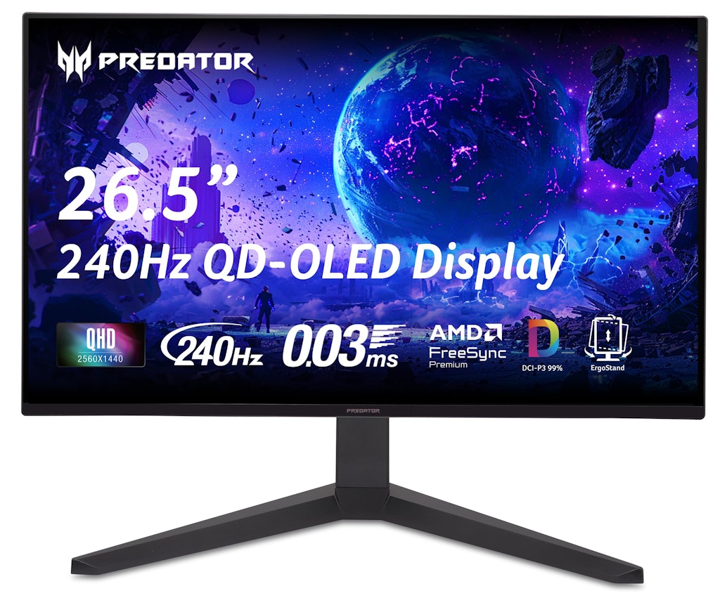 Acer Predator X27U 26.5" QHD QD-OLED 240Hz Gaming Monitor: $315