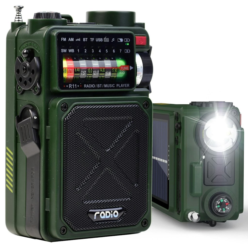Jazmm Solar Emergency Radio w/ 4000mAh Power Bank: $19