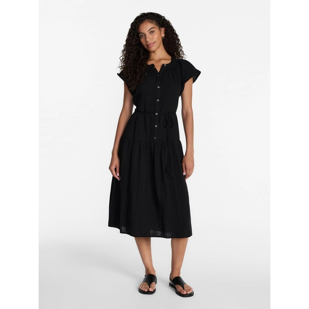 Time and Tru Women's Double Cloth Midi Dress: $8.04 Time and Tru Women's Double Cloth Midi Dress: $8.04