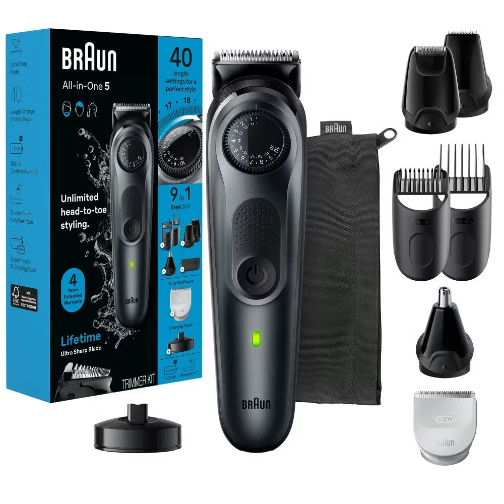 Braun All-in-One Series 5 Rechargeable 9-in-1 Trimmer: $32 Braun All-in-One Series 5 Rechargeable 9-in-1 Trimmer: $32