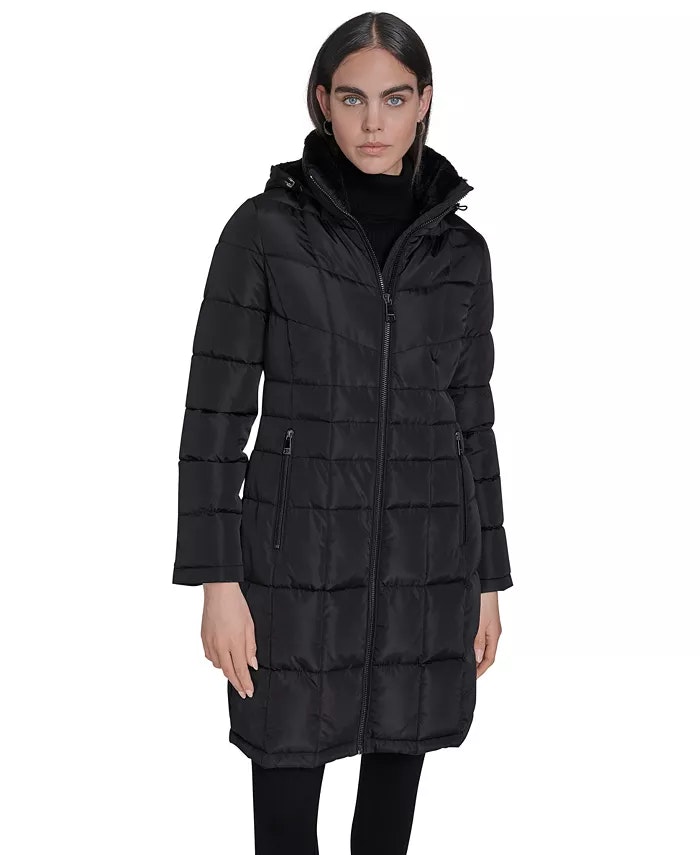 Calvin Klein Women's Hooded Stand Collar Puffer Coat: $40 Calvin Klein Women's Hooded Stand Collar Puffer Coat: $40