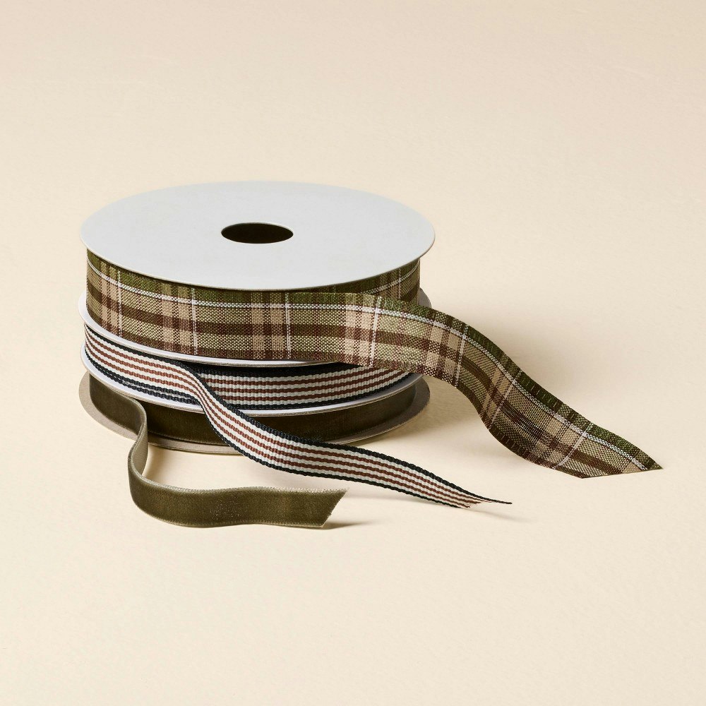 Hearth & Hand with Magnolia 3-Count Green Ribbon: $19.99