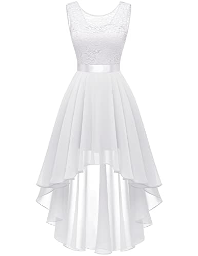 BeryLove Sleeveless Lace Chiffon High Low Midi Dress: $39.99