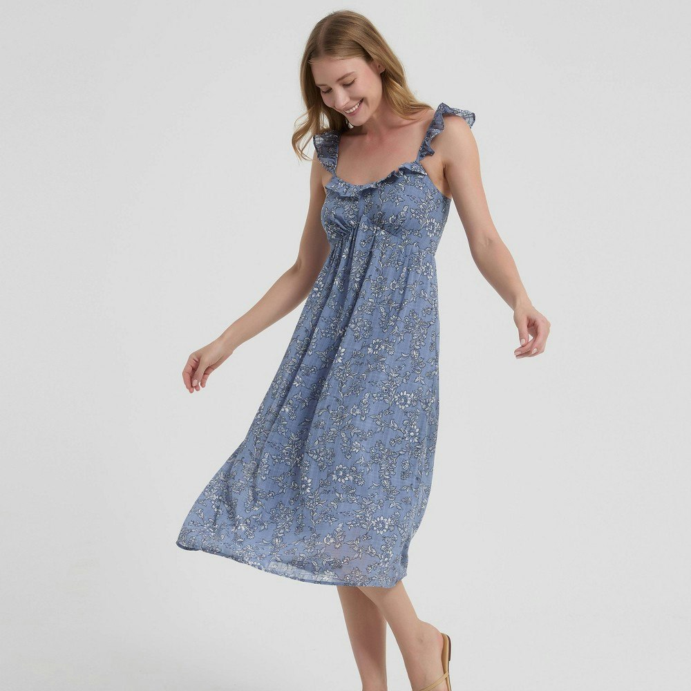 Universal Thread Women's Ruffled Floral A-Line Midi Dress: $45 Universal Thread Women's Ruffled Floral A-Line Midi Dress: $45