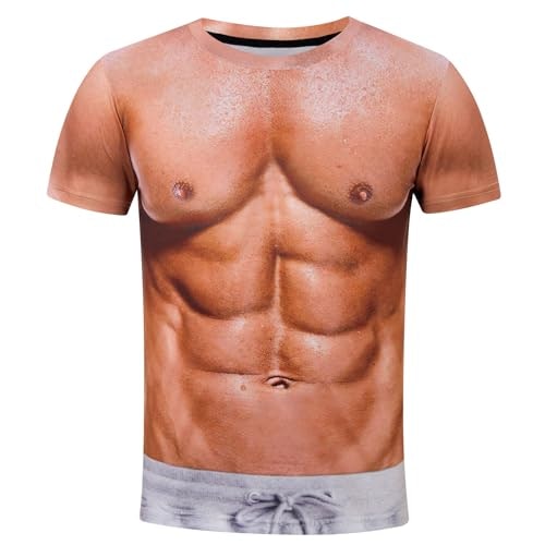 Fanient 3D Muscle Print T-Shirt: $14.98