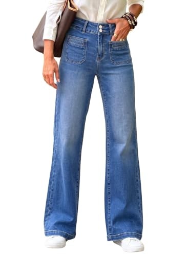 Sidefeel Women's High-Waisted Wide-Leg Jeans: $32.59 Sidefeel Women's High-Waisted Wide-Leg Jeans: $32.59