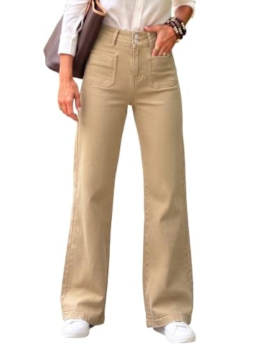 Sidefeel Women's High Waisted Wide Leg Denim Jeans: $33.65