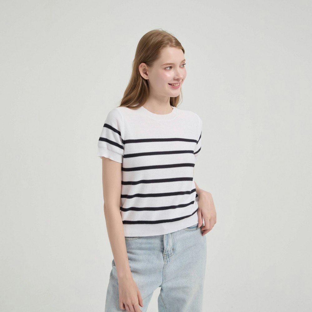 Universal Thread Women's Striped Crewneck Pullover Sweater: $38