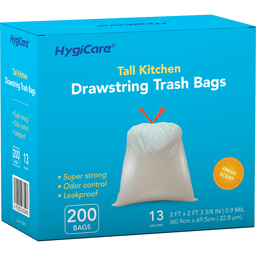 HygiCare 13-Gallon Tall Kitchen Trash Bags 200-Count: $26.19 HygiCare 13-Gallon Tall Kitchen Trash Bags 200-Count: $26.19