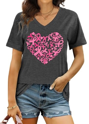 Ithalt Breast Cancer Awareness Pink Ribbon T-Shirt: $8.49