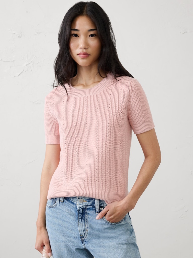 Cotton Ribbed Textured Sweater: $42.50 Cotton Ribbed Textured Sweater: $42.50