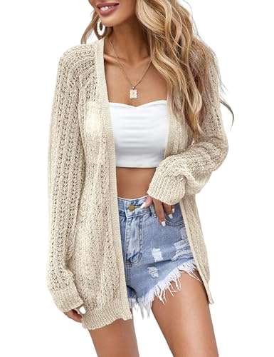 Women's Open Front Crochet Cardigan: $27.99