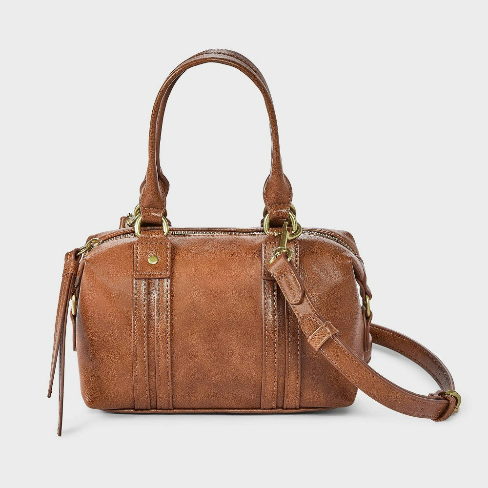 Universal Thread Faux Leather Distressed Small Satchel Crossbody Bag: $25 Universal Thread Faux Leather Distressed Small Satchel Crossbody Bag: $25
