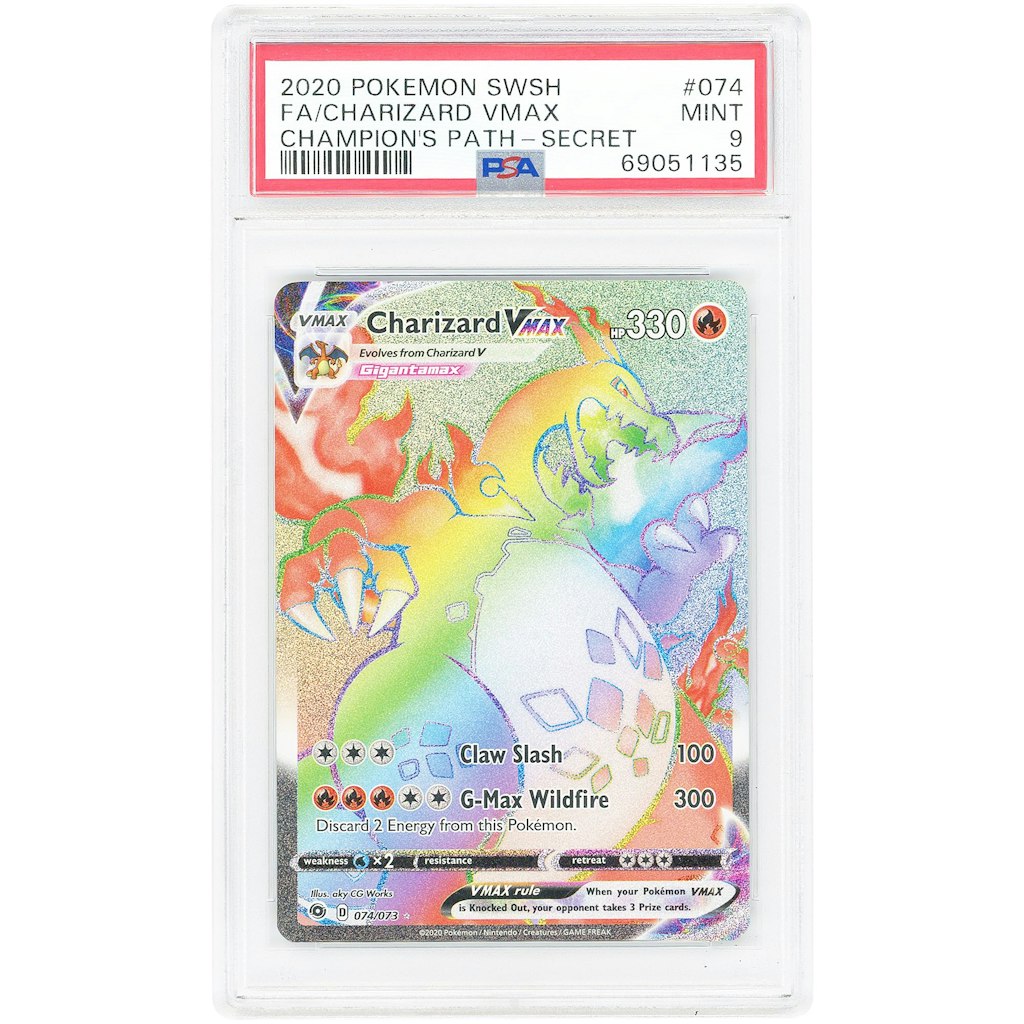 Charizard VMAX 2020 Pokemon Champion's Path Secret Rare #74 PSA 9 Card: $349.99 Charizard VMAX 2020 Pokemon Champion's Path Secret Rare #74 PSA 9 Card: $349.99