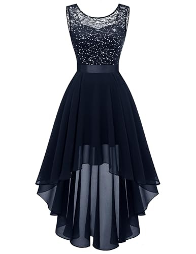 Women's Lace Sequin High Low Evening Gown: $38.07