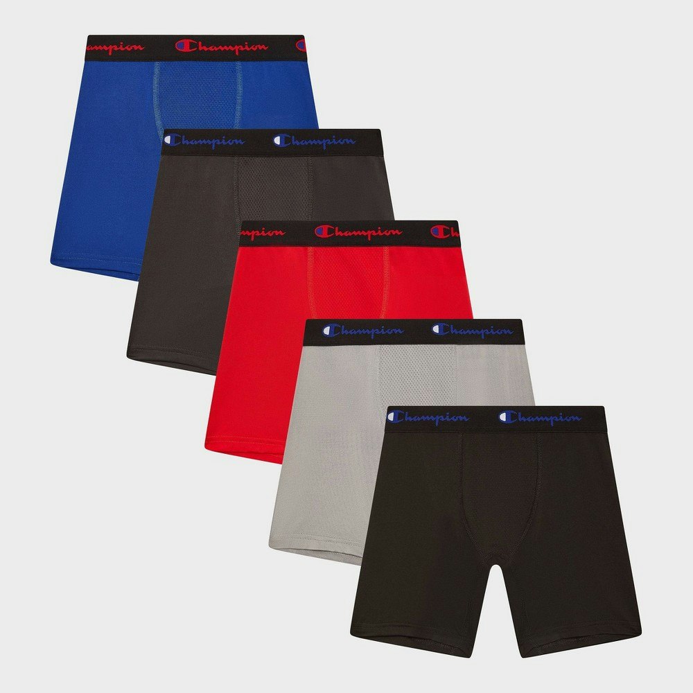 Champion Boys' Wicking Long Leg Performance Boxer Briefs 5-Pack: $14 Champion Boys' Wicking Long Leg Performance Boxer Briefs 5-Pack: $14