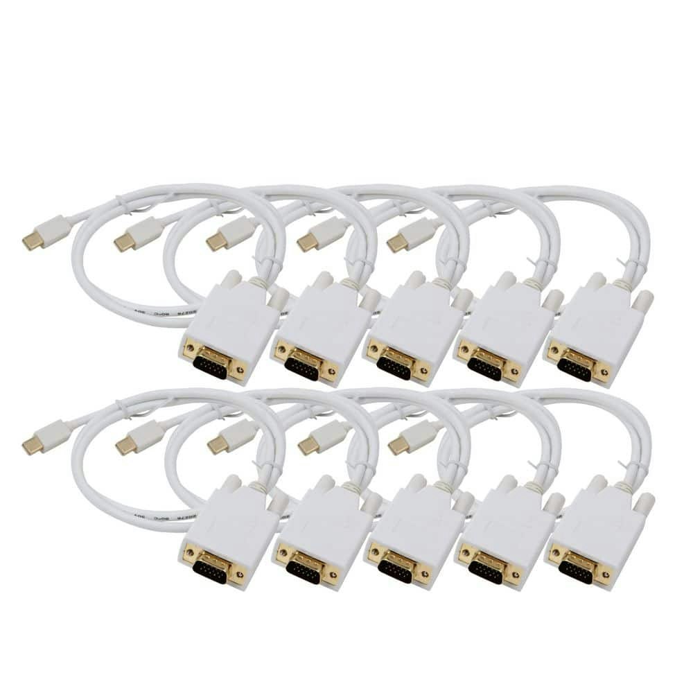 Mini DisplayPort to VGA Cable 3-Foot 10-Pack: $197.99